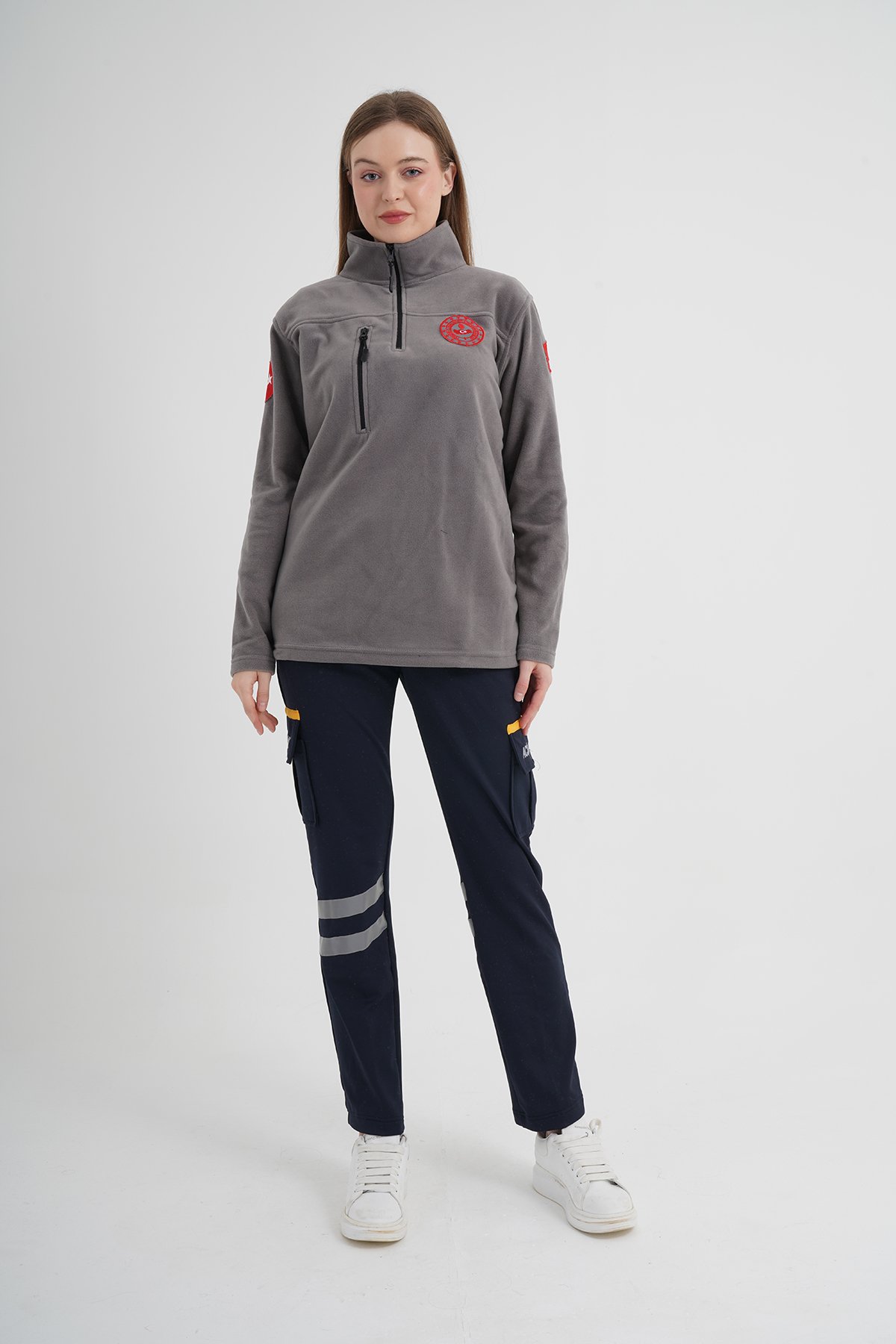 112 Acil Çağrı Merkezi Açık Füme Fermuarlı Swit (Unisex)