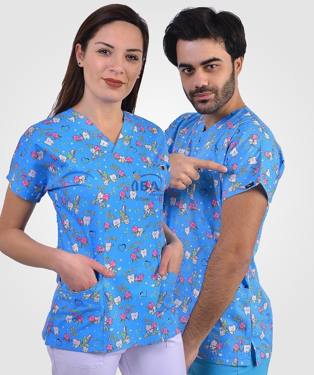 Desenli Hemşire Forması (Şeker Diş)