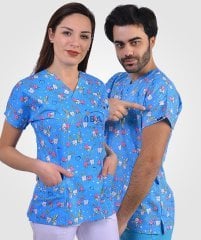 Desenli Hemşire Forması (Şeker Diş)