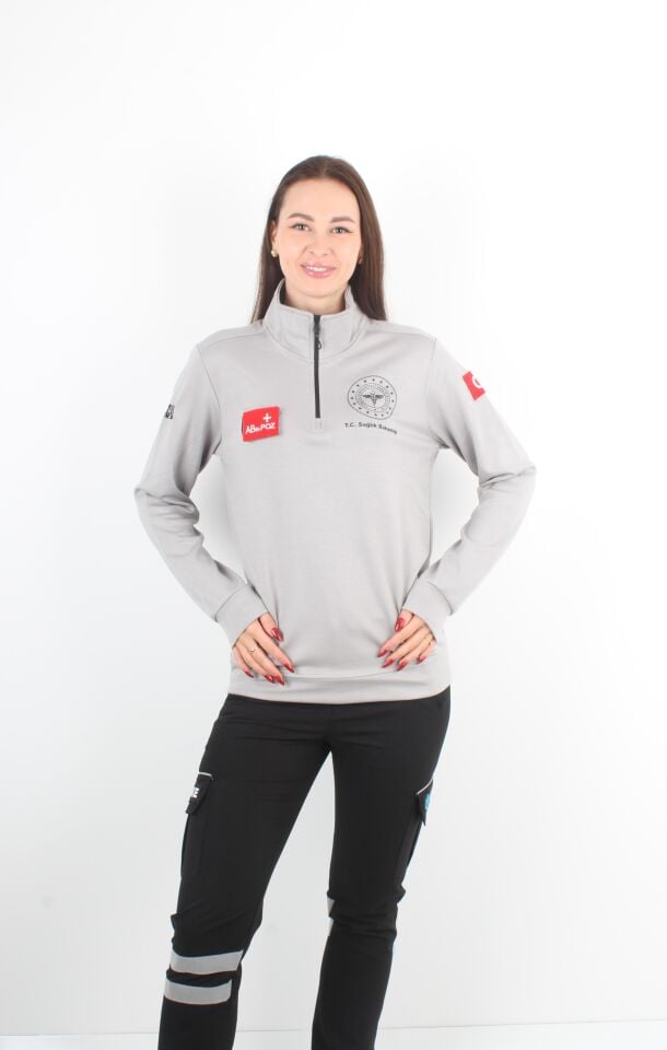 Sağlık Bakanlığı 112 Acil Gri Fermuarlı Swit Oysho Kumaş (Unisex)