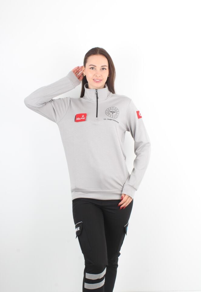 Sağlık Bakanlığı 112 Acil Gri Fermuarlı Swit Oysho Kumaş (Unisex)