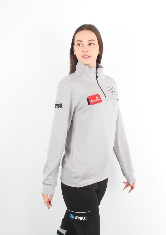 Sağlık Bakanlığı 112 Acil Gri Fermuarlı Swit Oysho Kumaş (Unisex)