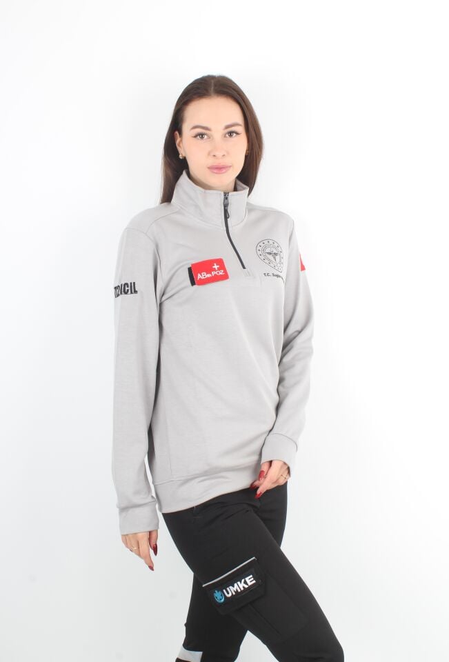 Sağlık Bakanlığı 112 Acil Gri Fermuarlı Swit Oysho Kumaş (Unisex)