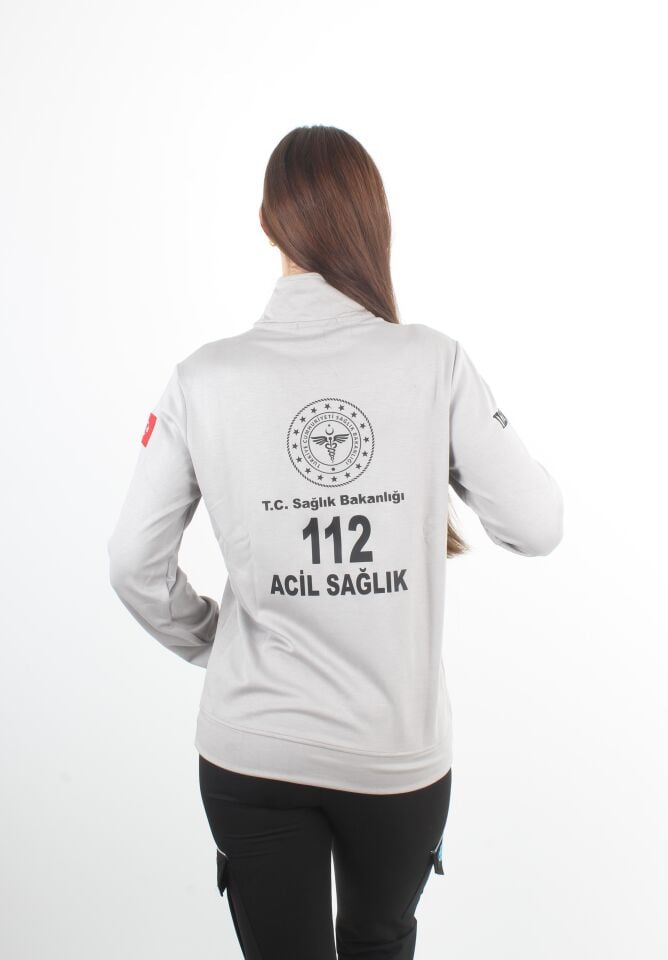 Sağlık Bakanlığı 112 Acil Gri Fermuarlı Swit Oysho Kumaş (Unisex)