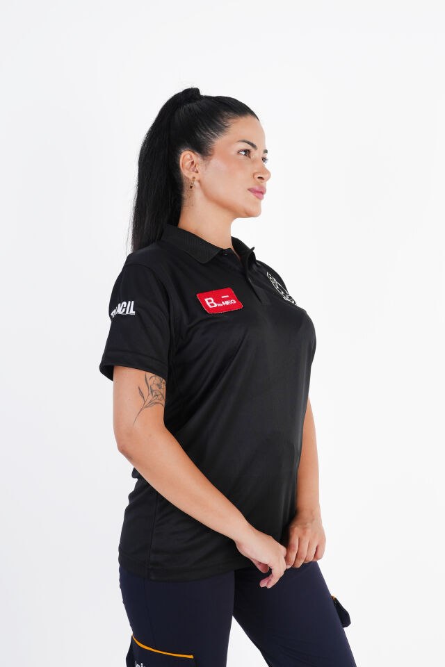 Sağlık Bakanlığı 112 Acil Siyah Comfort Polo Yaka T-shirt (Unisex)