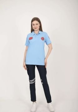 Yeni Evde Sağlık Açık Mavi Lacost T-shirt (Unisex)