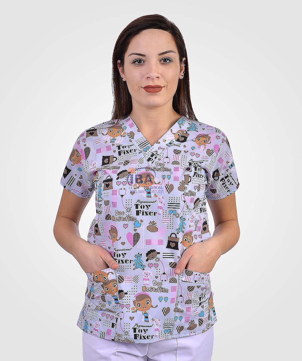 Desenli Hemşire Forması (TOY FİXER)