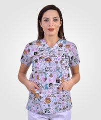 Desenli Hemşire Forması (TOY FİXER)