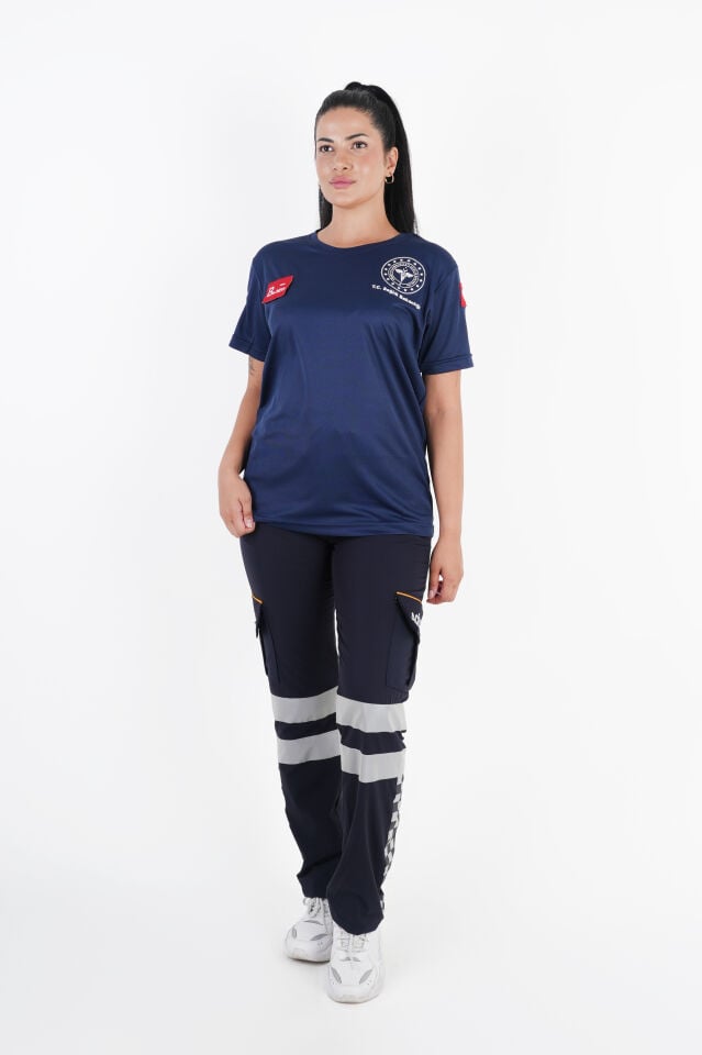 Sağlık Bakanlığı 112 Acil Lacivert Comfort Sıfır Yaka (Unisex-Fileli)