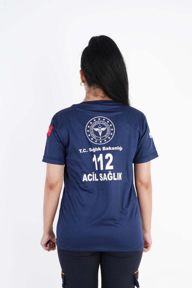 Sağlık Bakanlığı 112 Acil Lacivert Comfort Sıfır Yaka (Unisex-Fileli)