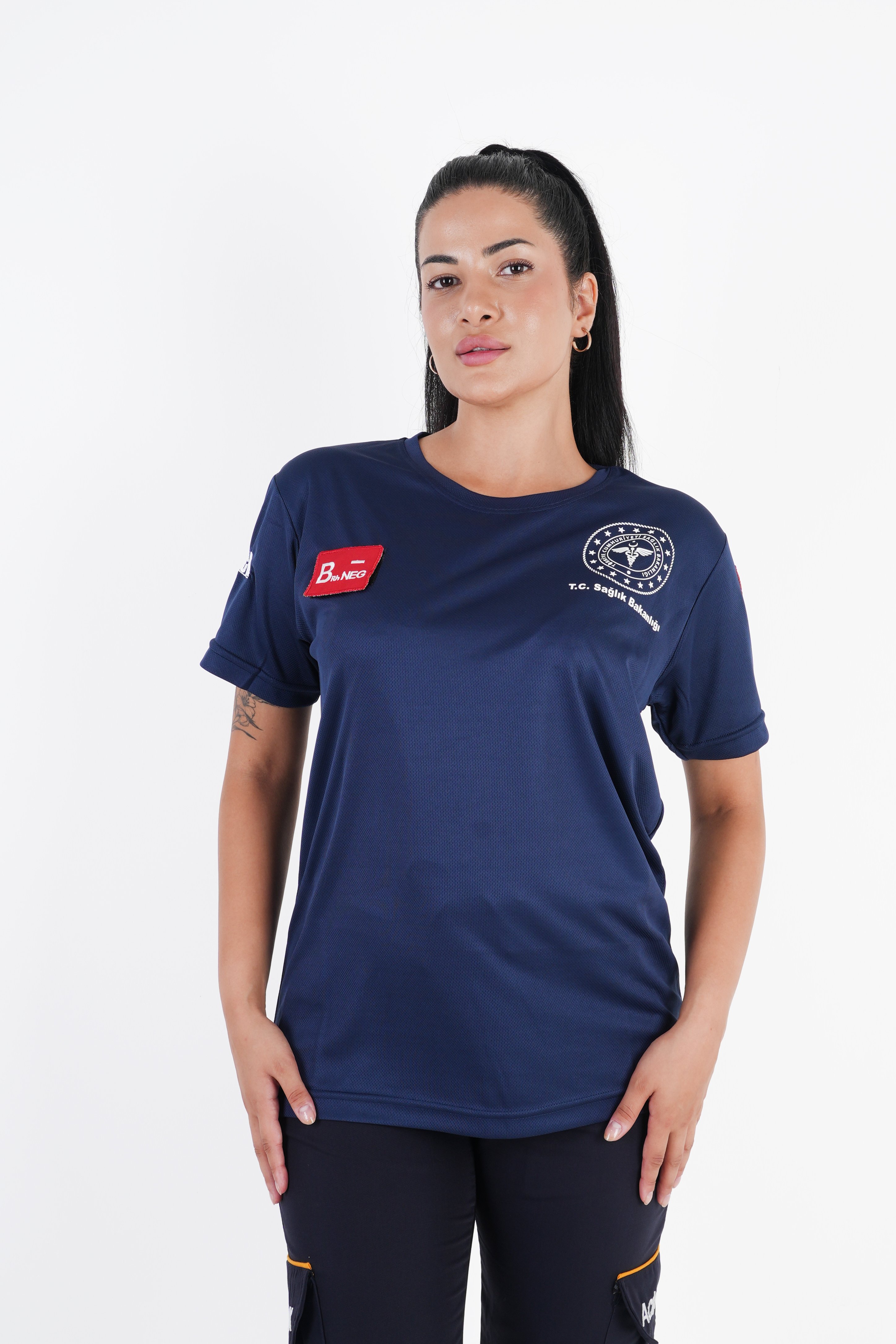 Sağlık Bakanlığı 112 Acil Lacivert Comfort Sıfır Yaka (Unisex-Fileli)