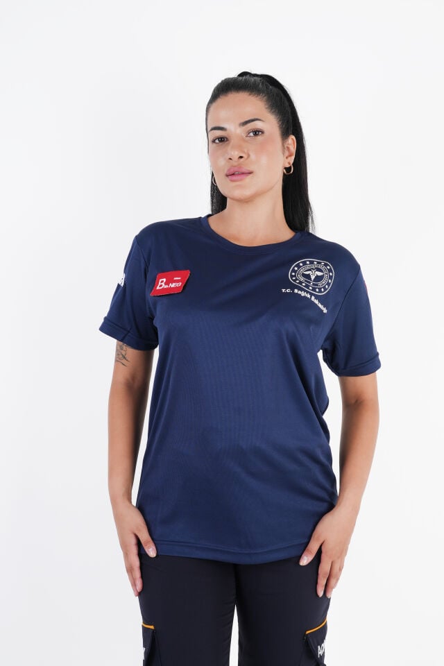 Sağlık Bakanlığı 112 Acil Lacivert Comfort Sıfır Yaka (Unisex-Fileli)
