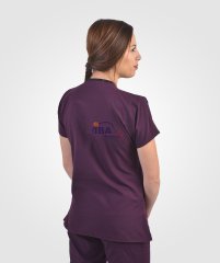 Koyu Mürdüm Alpaka Cerrahi Takım Scrubs