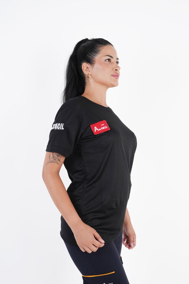 Sağlık Bakanlığı 112 Acil Siyah Comfort Sıfır Yaka T-shirt (Unisex-Fileli)