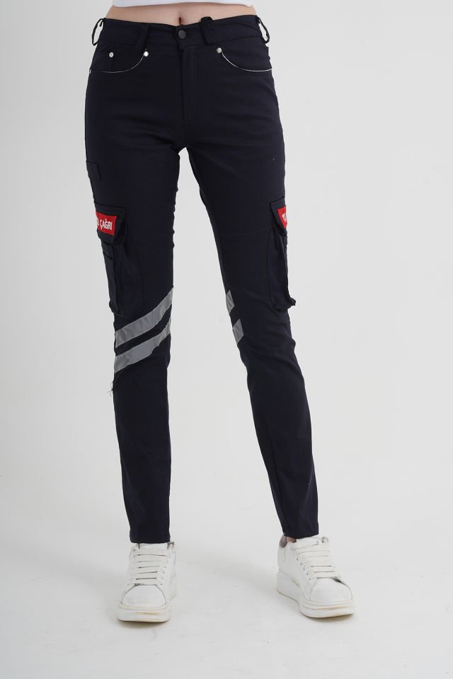 112 Acil Çağrı Merkezi Lacivert Likralı Pantolon (Unisex-Slimfit)