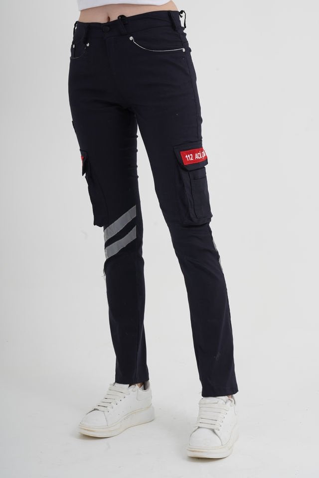 112 Acil Çağrı Merkezi Lacivert Likralı Pantolon (Unisex-Slimfit)