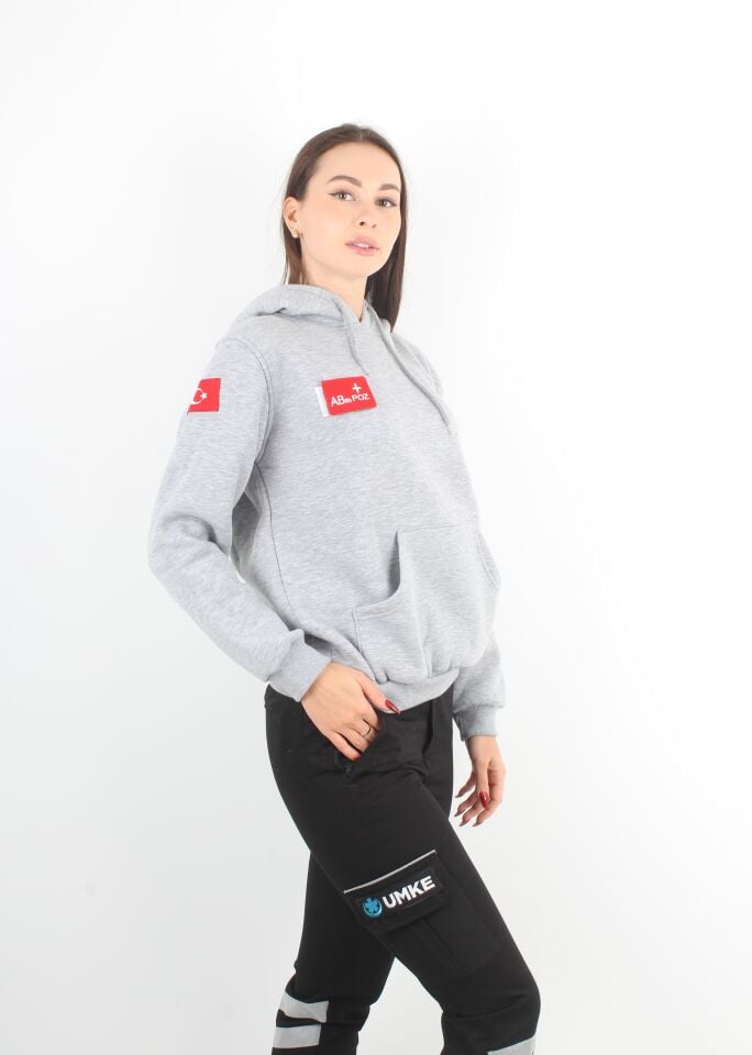 Acil Sağlık Gri Kapşonlu Swit (Unisex)