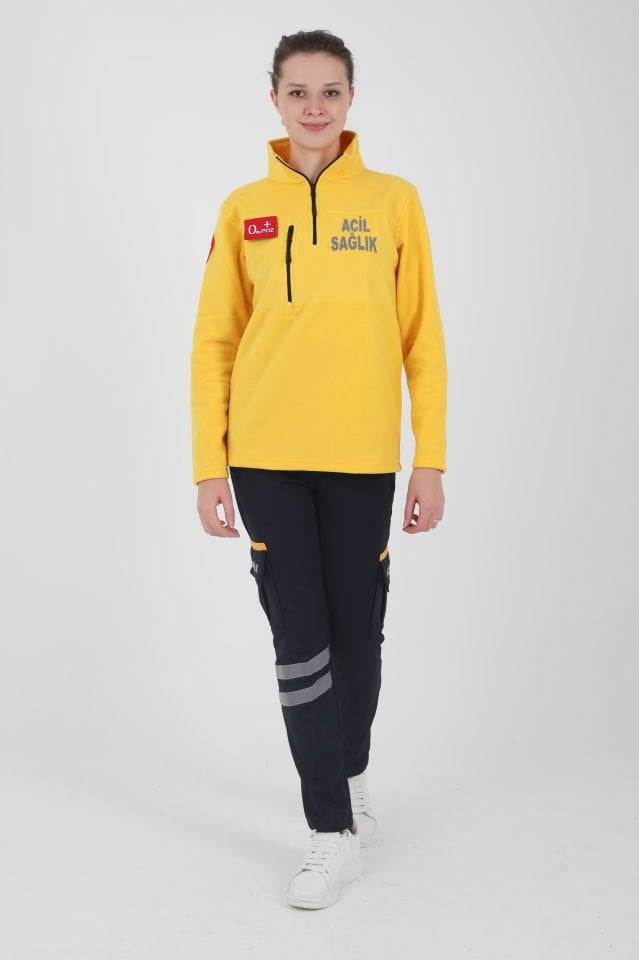 Acil Sağlık Sarı Fermuarlı Swit (Unisex)