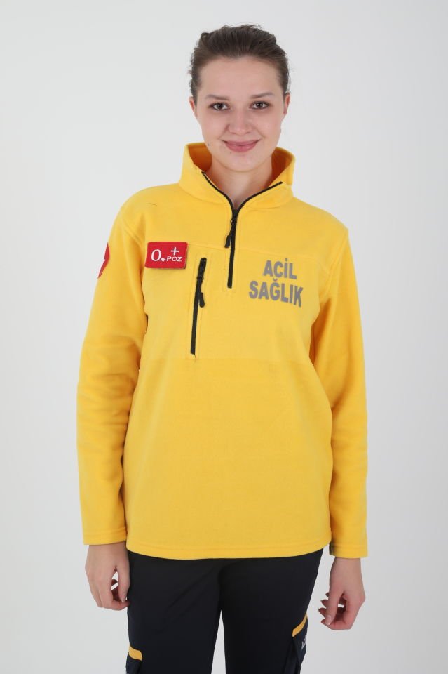 Acil Sağlık Sarı Fermuarlı Swit (Unisex)