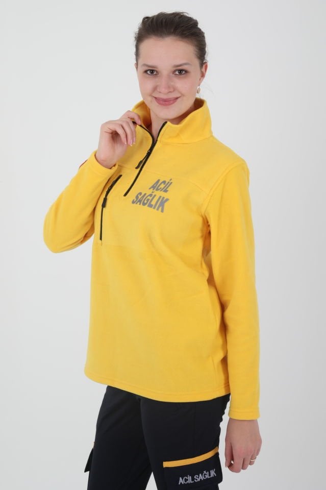 Acil Sağlık Sarı Fermuarlı Swit (Unisex)