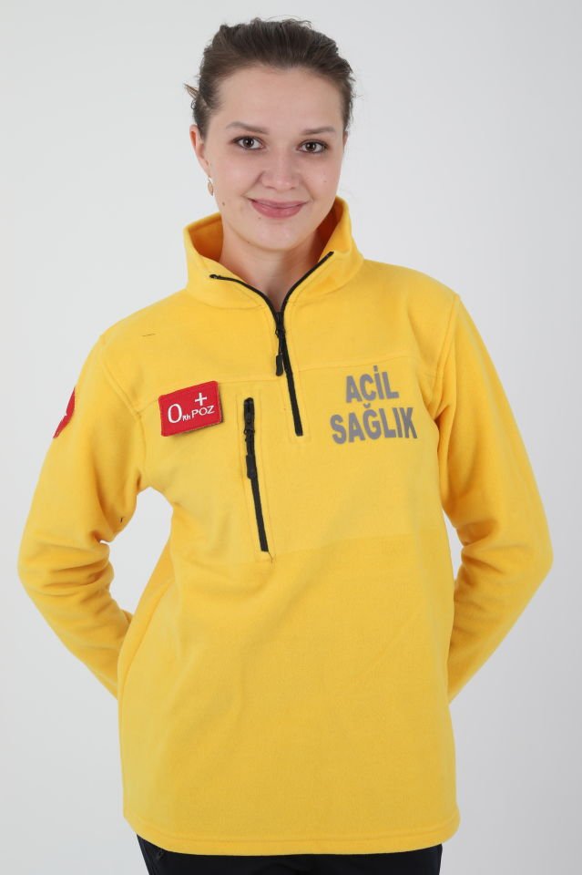 Acil Sağlık Sarı Fermuarlı Swit (Unisex)