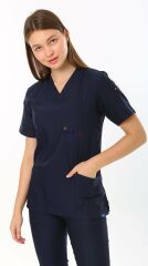 İ-Cool U Yaka Likralı Cerrahi Takım XL-46/48 Beden - Lacivert
