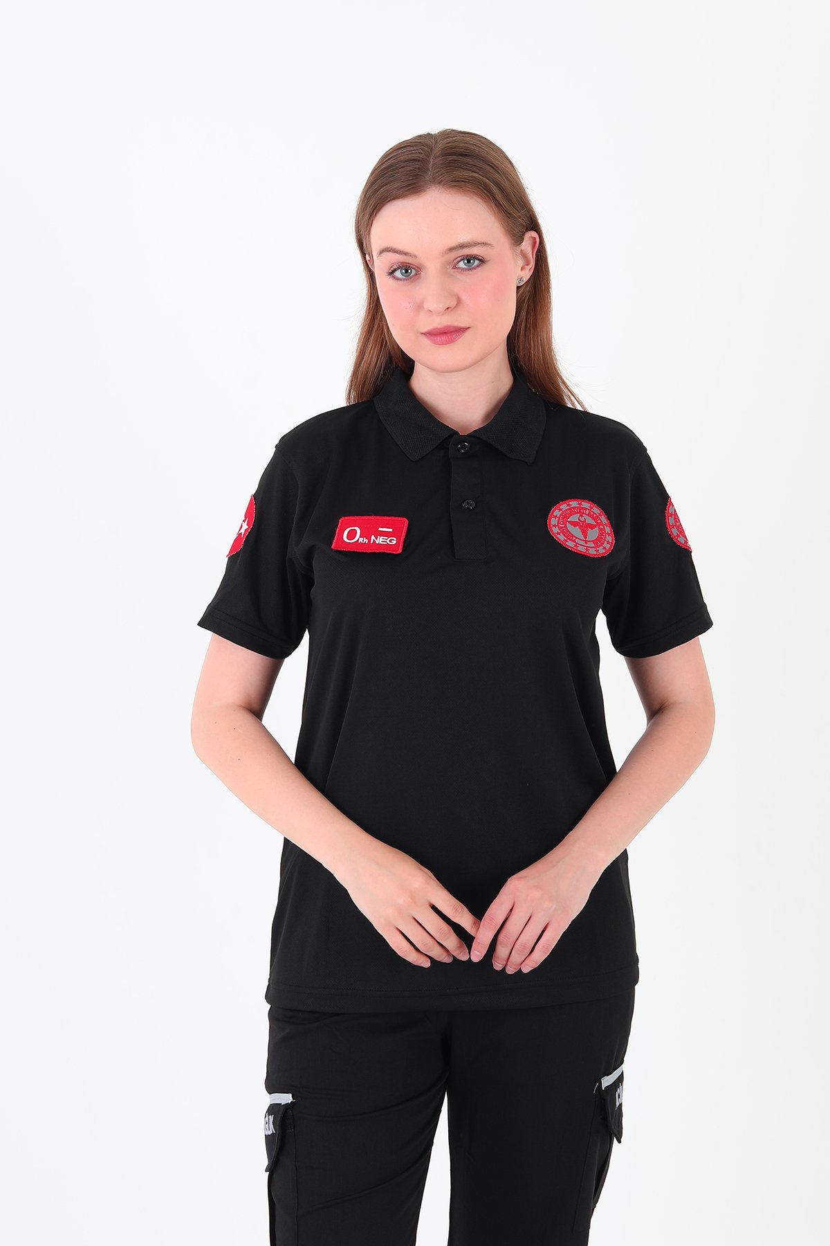Yeni 112 Acil Sağlık Siyah Comfort Polo Yaka T-shirt(Fileli-Unisex)