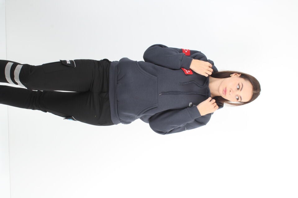 Acil Sağlık Füme Kapşonlu Swit (3 İplik-Unisex)