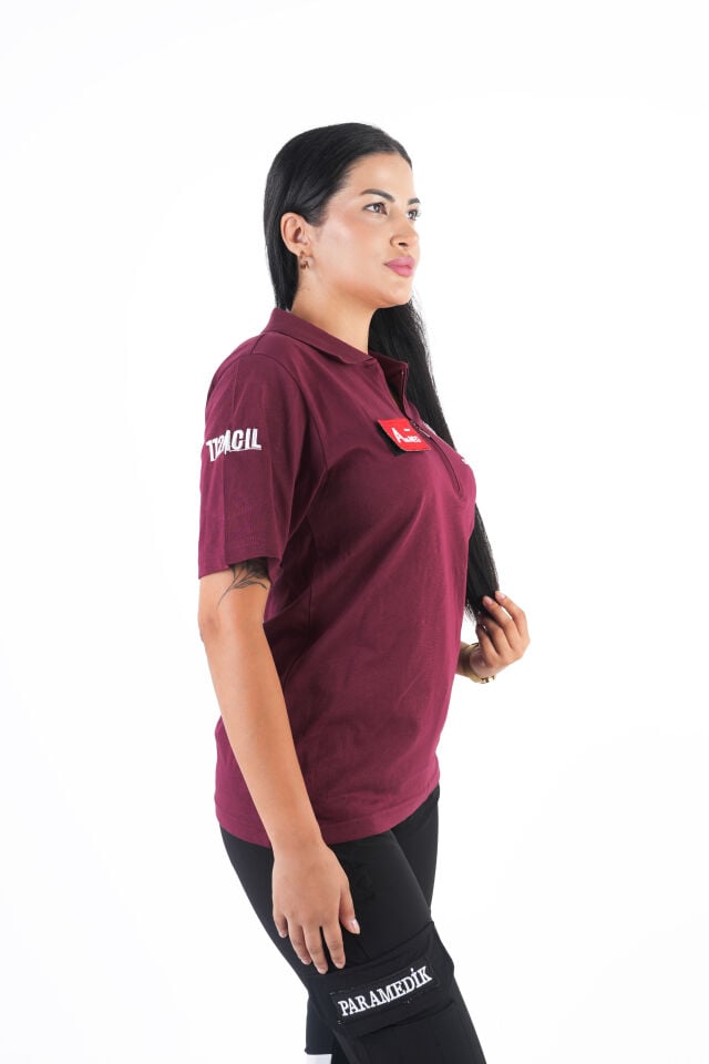Sağlık Bakanlığı 112 Acil Bordo Fermaurlı T-shirt (Unisex)
