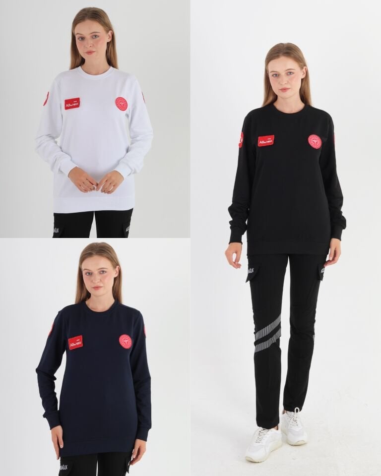 Yeni 112 Acil Sağlık Sıfır Yaka Mevsimlik Swit (Unisex)