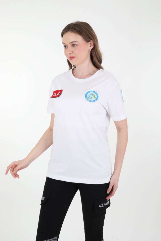 Evde Sağlık Beyaz Penye T-shirt (Unisex)