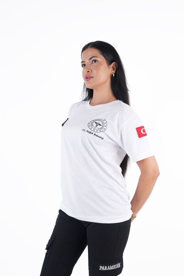 Sağlık Bakanlığı 112 Acil Beyaz Comfort Sıfır Yaka (Unisex-Fileli)