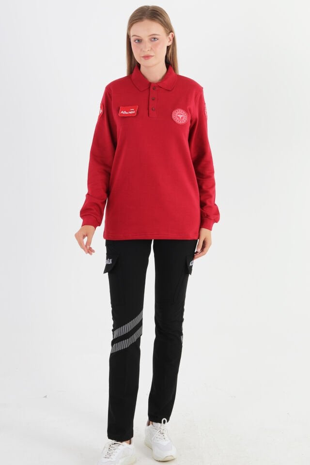112 Acil Sağlık Bordo Polo Yaka Kışlık Swit (Unisex)