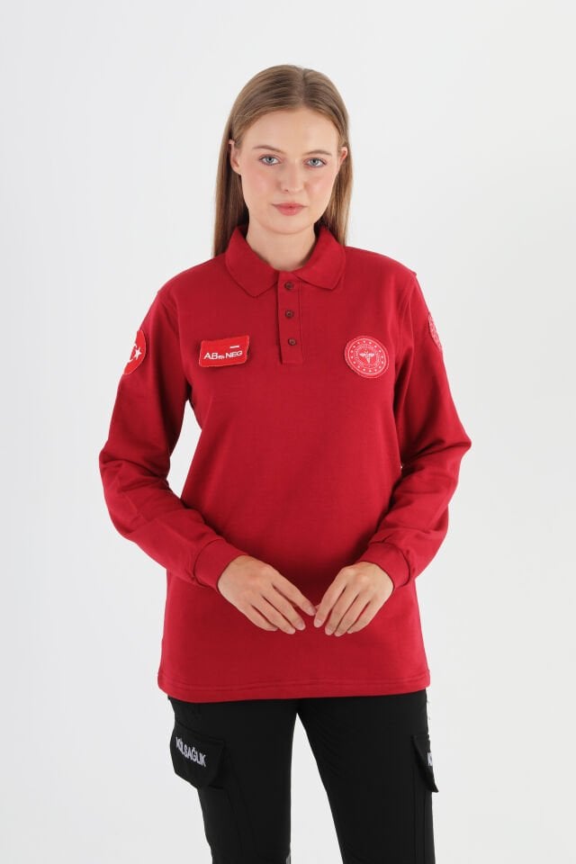112 Acil Sağlık Bordo Polo Yaka Kışlık Swit (Unisex)