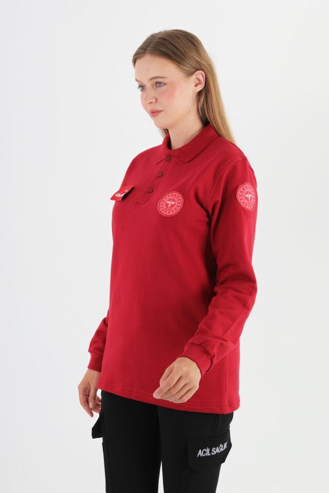 112 Acil Sağlık Bordo Polo Yaka Kışlık Swit (Unisex)