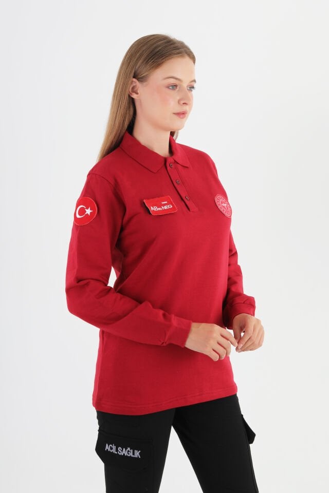 112 Acil Sağlık Bordo Polo Yaka Kışlık Swit (Unisex)