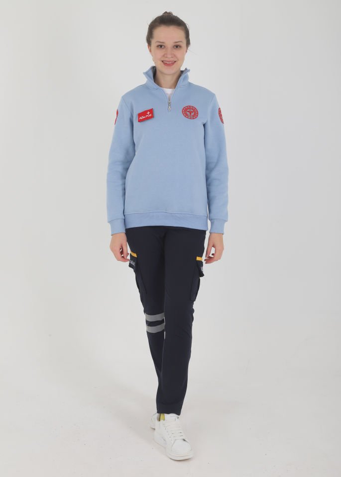 Evde Sağlık Açık Mavi Fermuarlı Swit (Unisex)