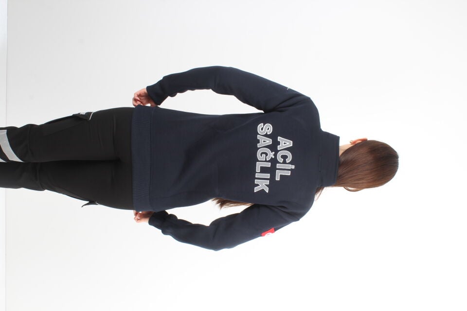 Acil Sağlık Lacivert Fermuarlı Swit (Unisex-3 İplik)