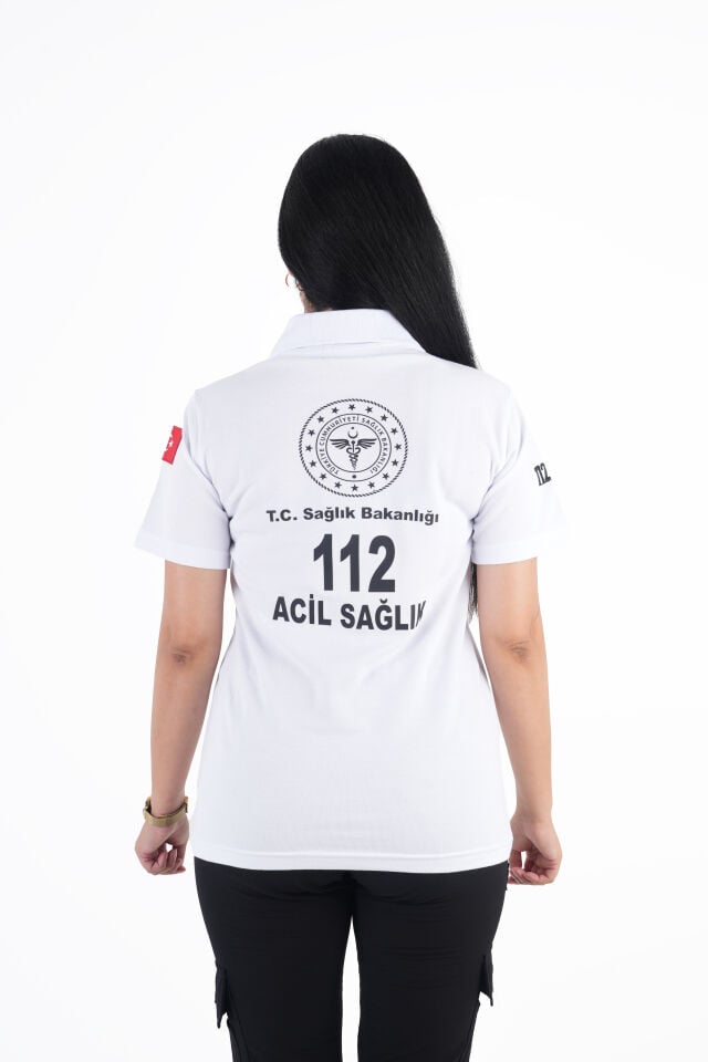 Sağlık Bakanlığı 112 Acil Beyaz Lacost Kısa Kol (Unisex)