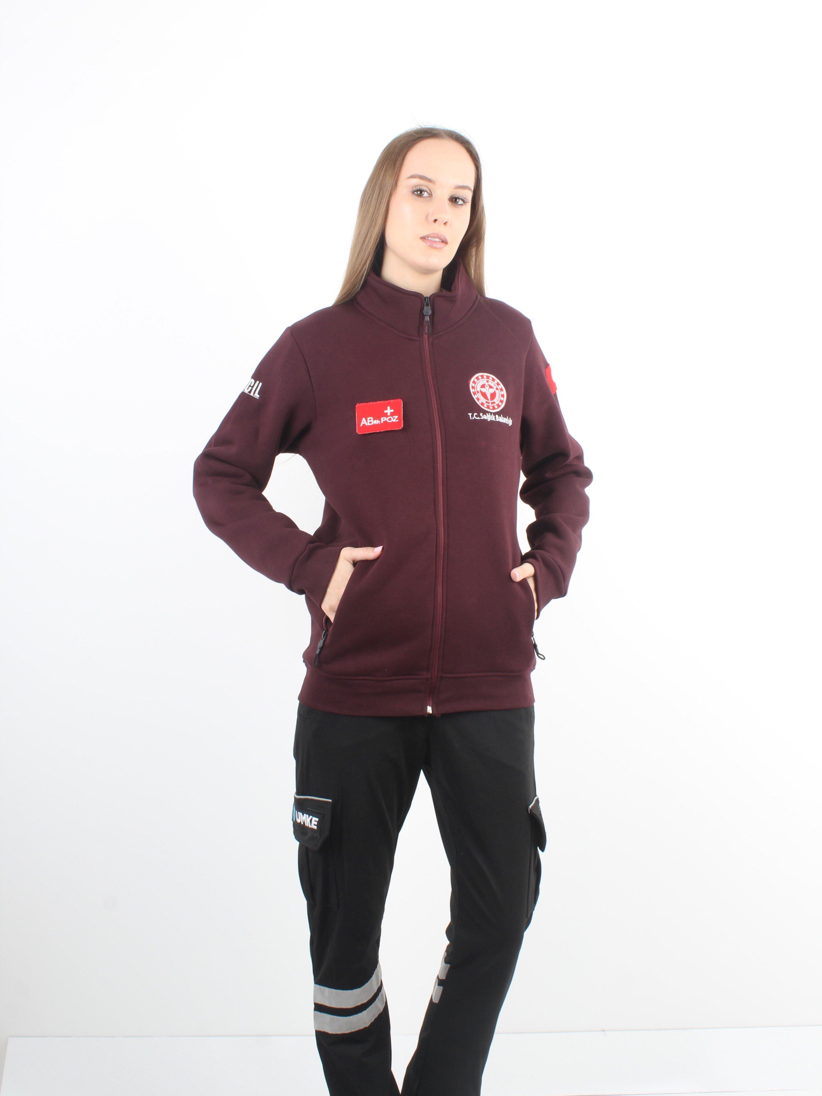 Sağlık Bakanlığı 112 Acil Sağlık Bordo Polar (Unisex-3 İplik Kumaş)