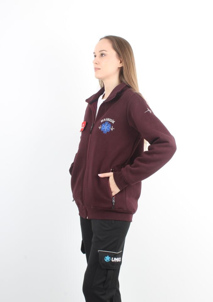 Paramedik Bordo Polar (Unisex-3 İplik Kumaş)