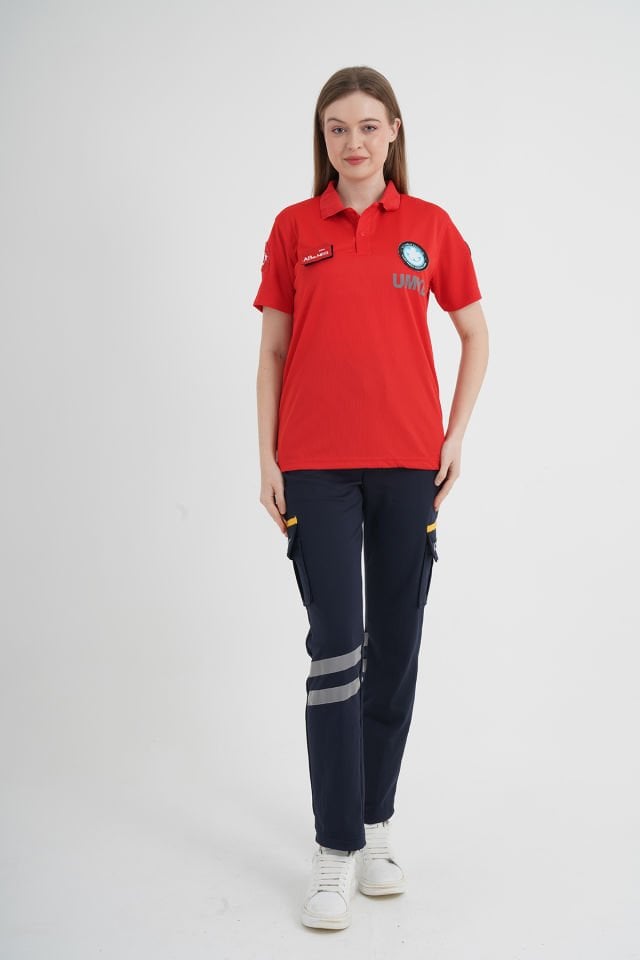 Yeni UMKE Kırmızı Comfort Polo Yaka T-shirt (Unisex-Fileli)