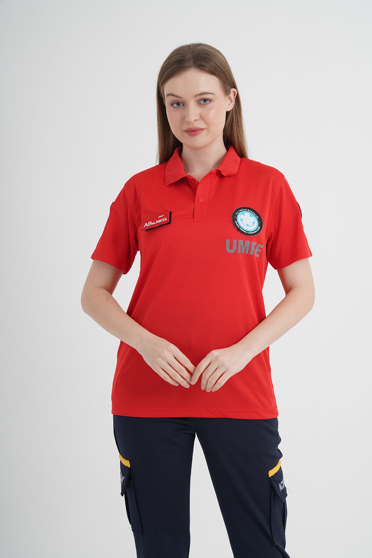 Yeni UMKE Kırmızı Comfort Polo Yaka T-shirt (Unisex-Fileli)