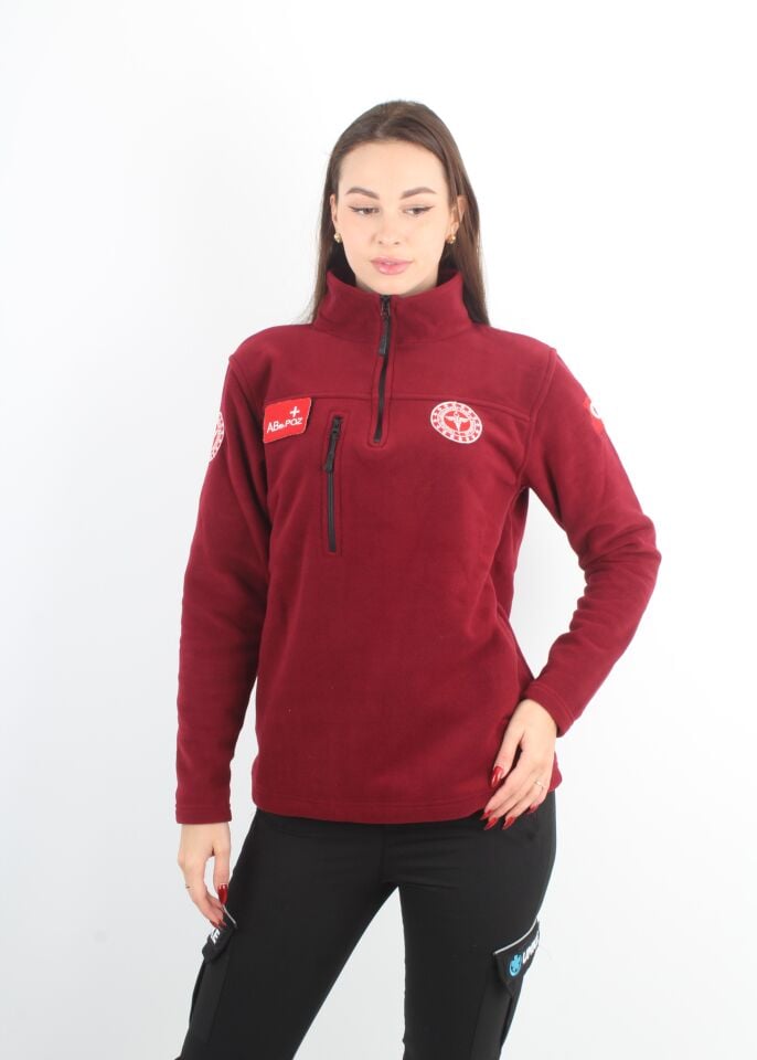 Yeni Bordo Fermuarlı 112 Acil Sağlık Swit (Unisex)