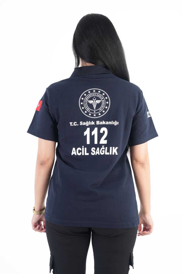 Sağlık Bakanlığı 112 Acil Lacivert Lacost T-shirt (Unisex)