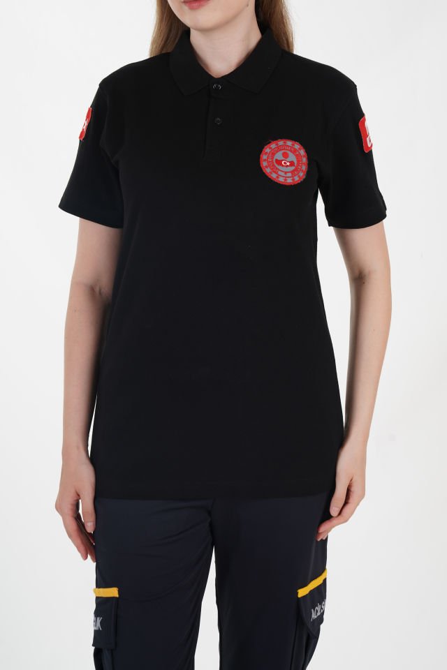 112 Acil Çağrı Merkezi Siyah Lacost T-shirt (Unisex)