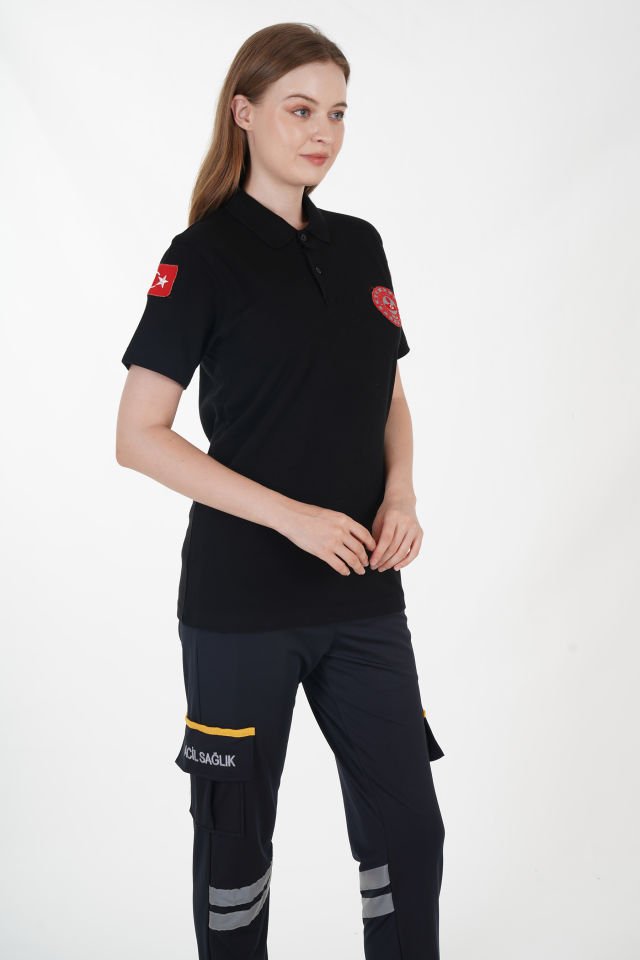 112 Acil Çağrı Merkezi Siyah Lacost T-shirt (Unisex)