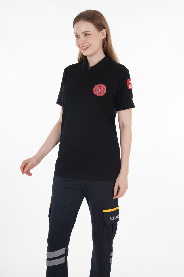 112 Acil Çağrı Merkezi Siyah Lacost T-shirt (Unisex)