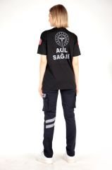 112 Acil Sağlık Siyah V Yaka Comfort T-shirt (Fileli-Unisex)