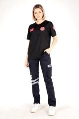 112 Acil Sağlık Siyah V Yaka Comfort T-shirt (Fileli-Unisex)